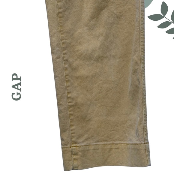 🛍️3/$40 GAP High Rise Wide-Leg Crop Pants Pale Mustard Yellow – Size 00 - Picture 6 of 7